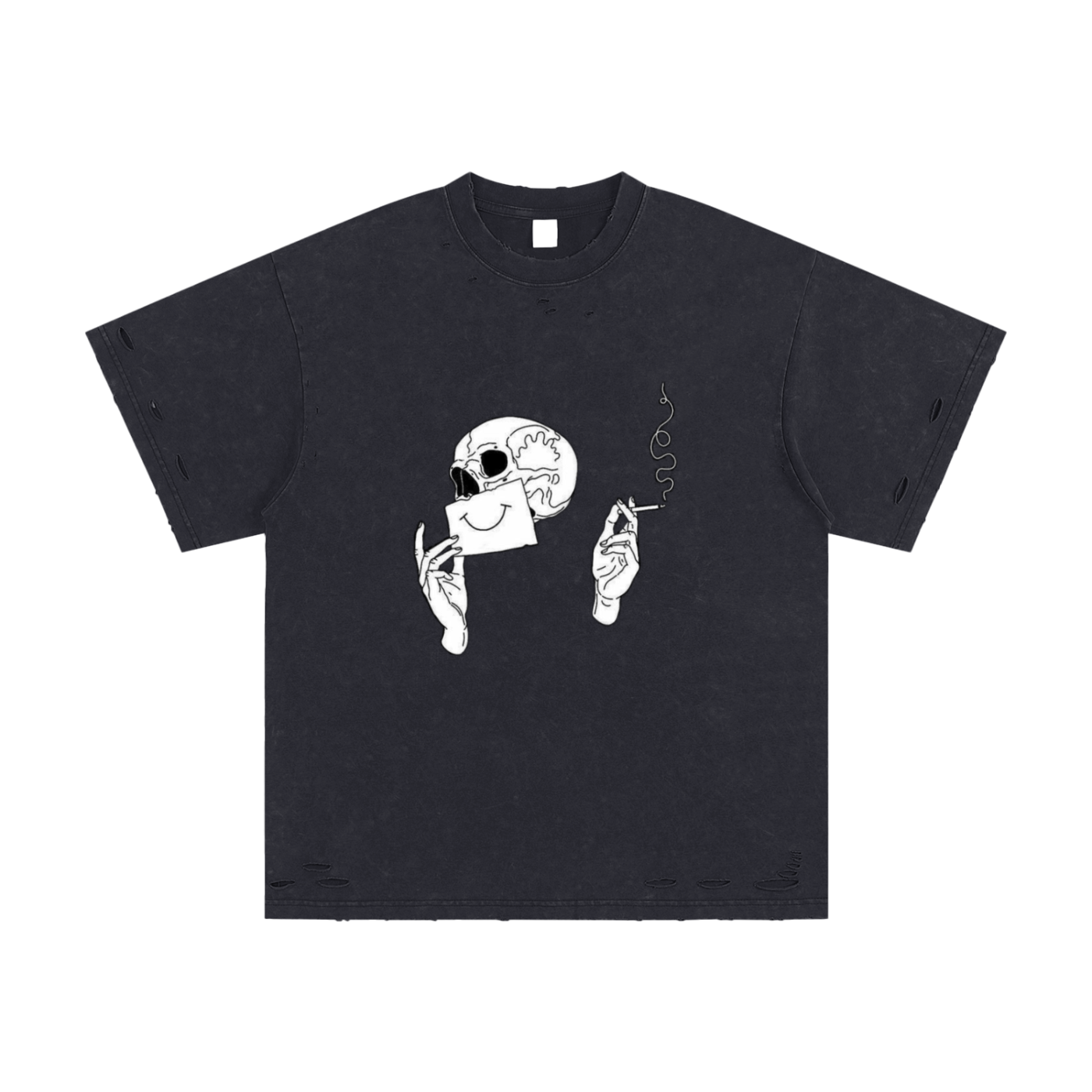 Heavyweight Snow Washed Hand-Frayed T-Shirt