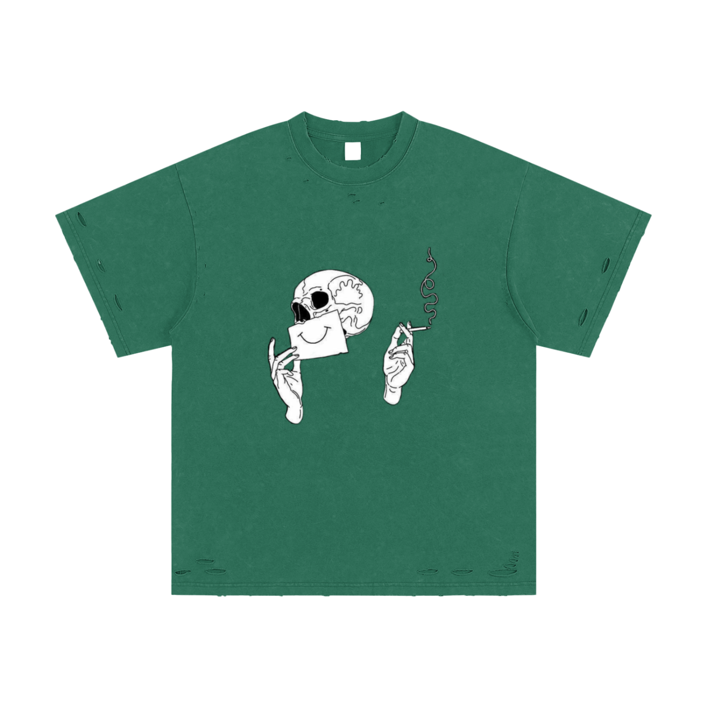 Heavyweight Snow Washed Hand-Frayed T-Shirt